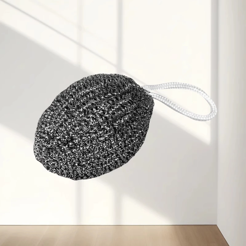 New Design Not Easy to Rust Stainless Steel Scourer Kitchen Wire Washing Balls Scrubbing Sponges With Hanging Rope