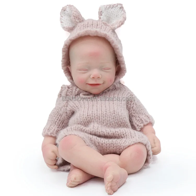 Littleslove 1 9 кг силиконовые гиперреалистичный Пупс апреля 16 дюймов всего тела твердого силикона куклы с реалистичной улыбкой закройте глаза в рождественском стиле
