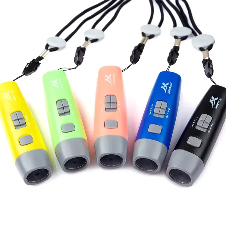 Трехцветный трехцветный регулируемый электронный свисток для спортивной аварийной ситуации 3 * AAA