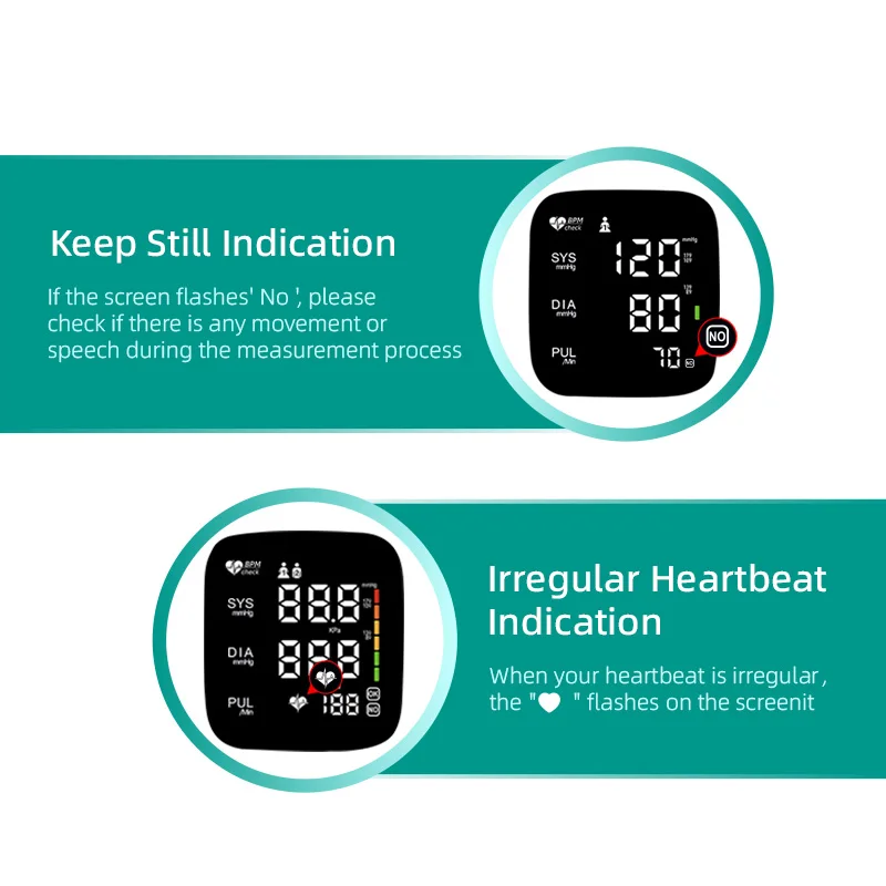 Customized LOGO Smart Electronic Voice Arm Cuff Blood Pressure Monitor Rechargeable BP Machine