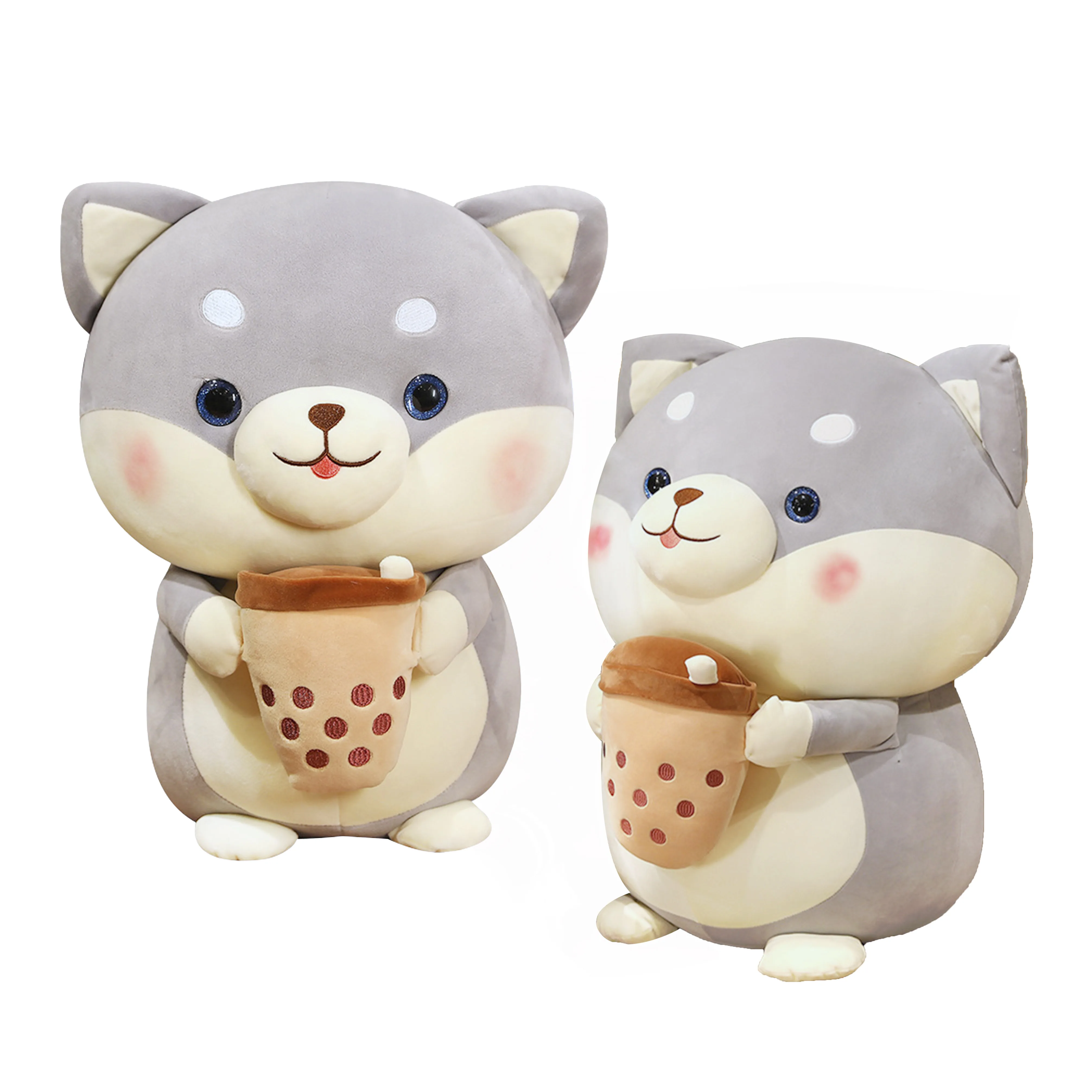 Cute Drink Plush Toy Soft Stuffed Milk Tea Plush Boba Tea Cup Toy Bubble Tea Dog Pillow Cushion Kids Gift