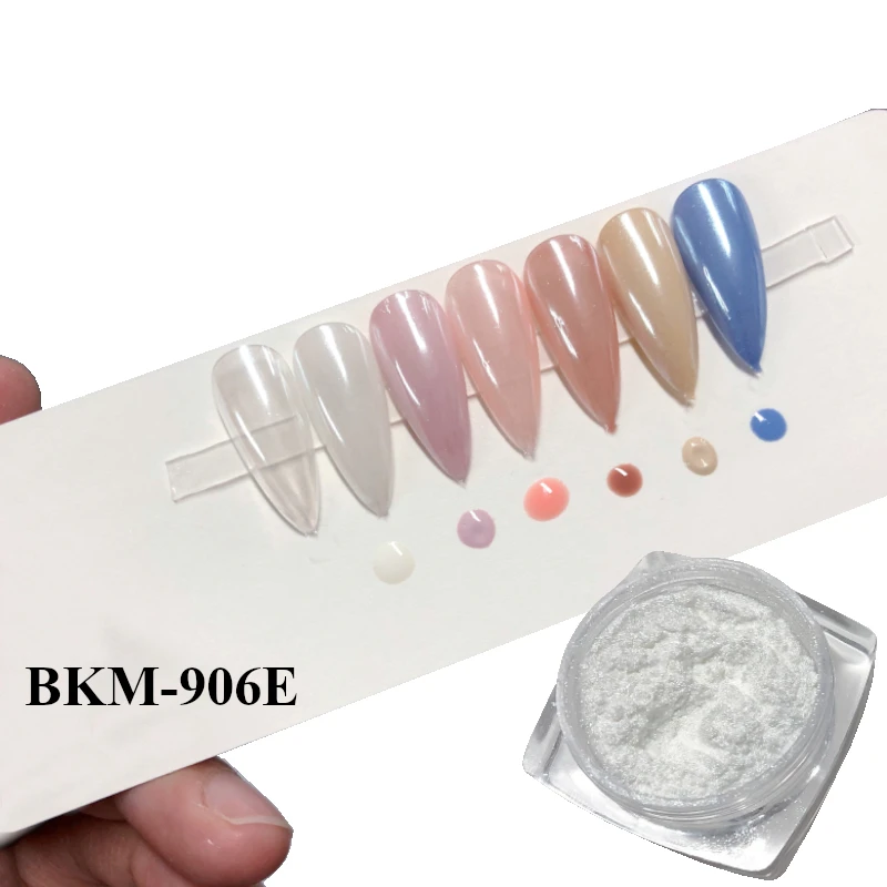 BOKO  Nail paint metallic aurora moonlight transparent white pearl chrome nail powder nail art decoration