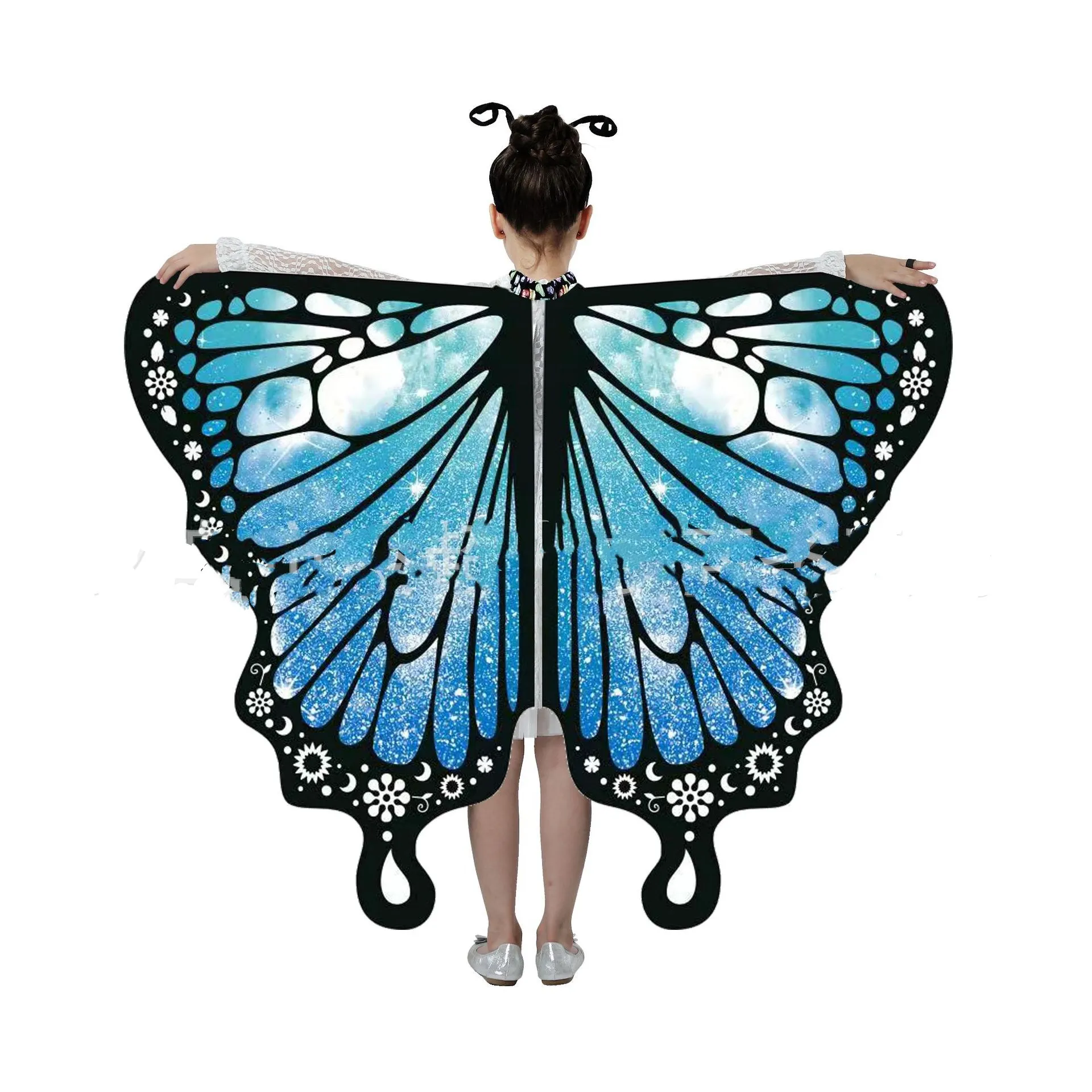 Kids Butterfly Wings Costume for Girls Fairy Wings Toddler Dress-Up Butterfly Toys Party Favors Gifts Green Halloween Cloak New