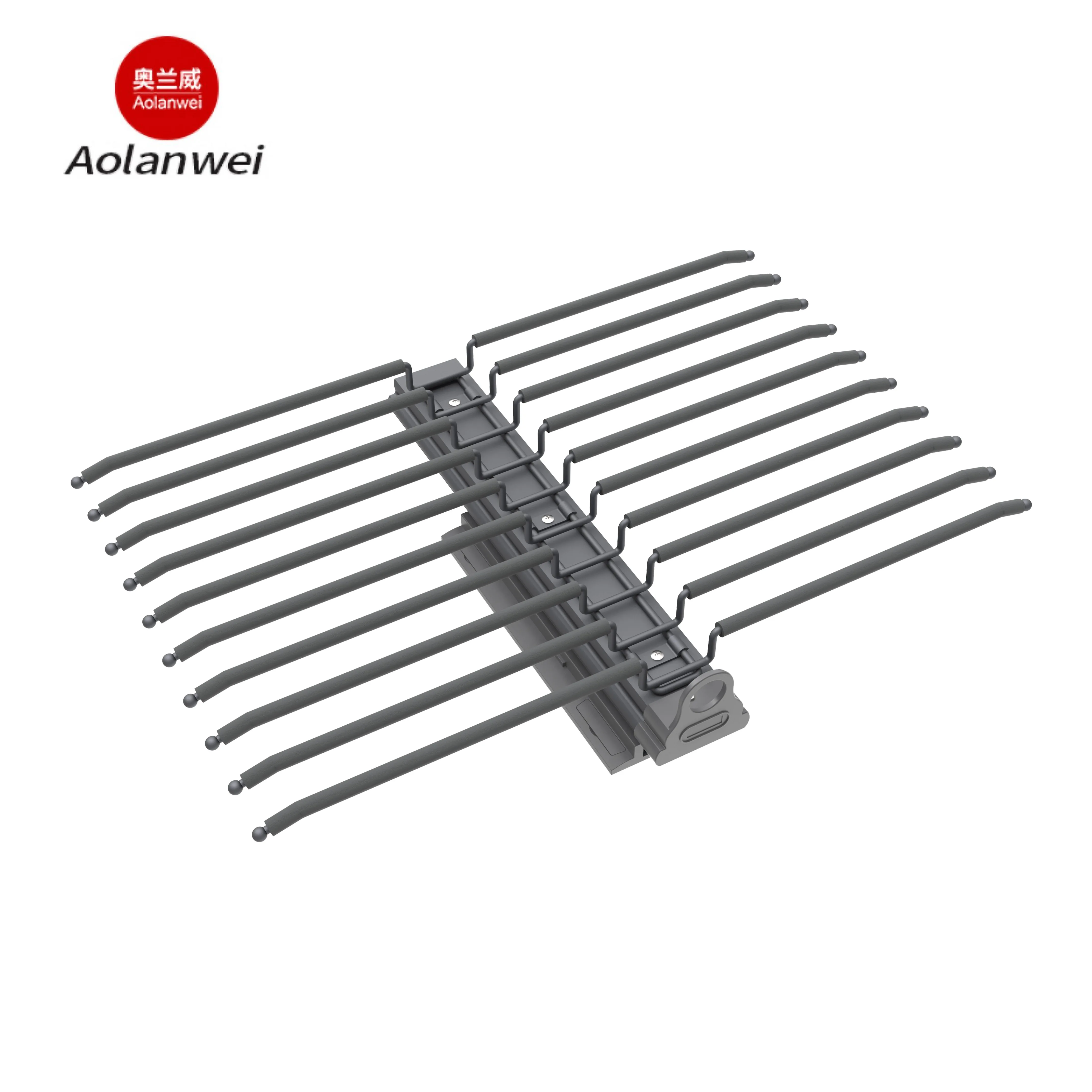 Wardrobe Bedroom Closet Clothes Organizer Cabinet Telescopic Hanger Garment Storage Gray Top Mounted Double Trousers Rack