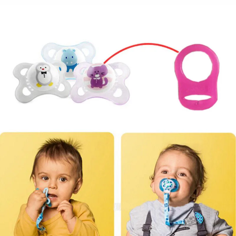 Cuten wholesale pacifier accessories  Made From Food Grade Silicone Baby Mam Pacifier Dummy Clip clear Adapter Ring