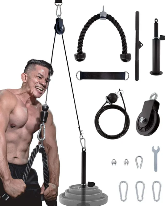 Hot Sale Grip Handle Pull Down Set Smith Machine Accessory Pulley Cable Machine LAT and Lift Pulley System For Gym