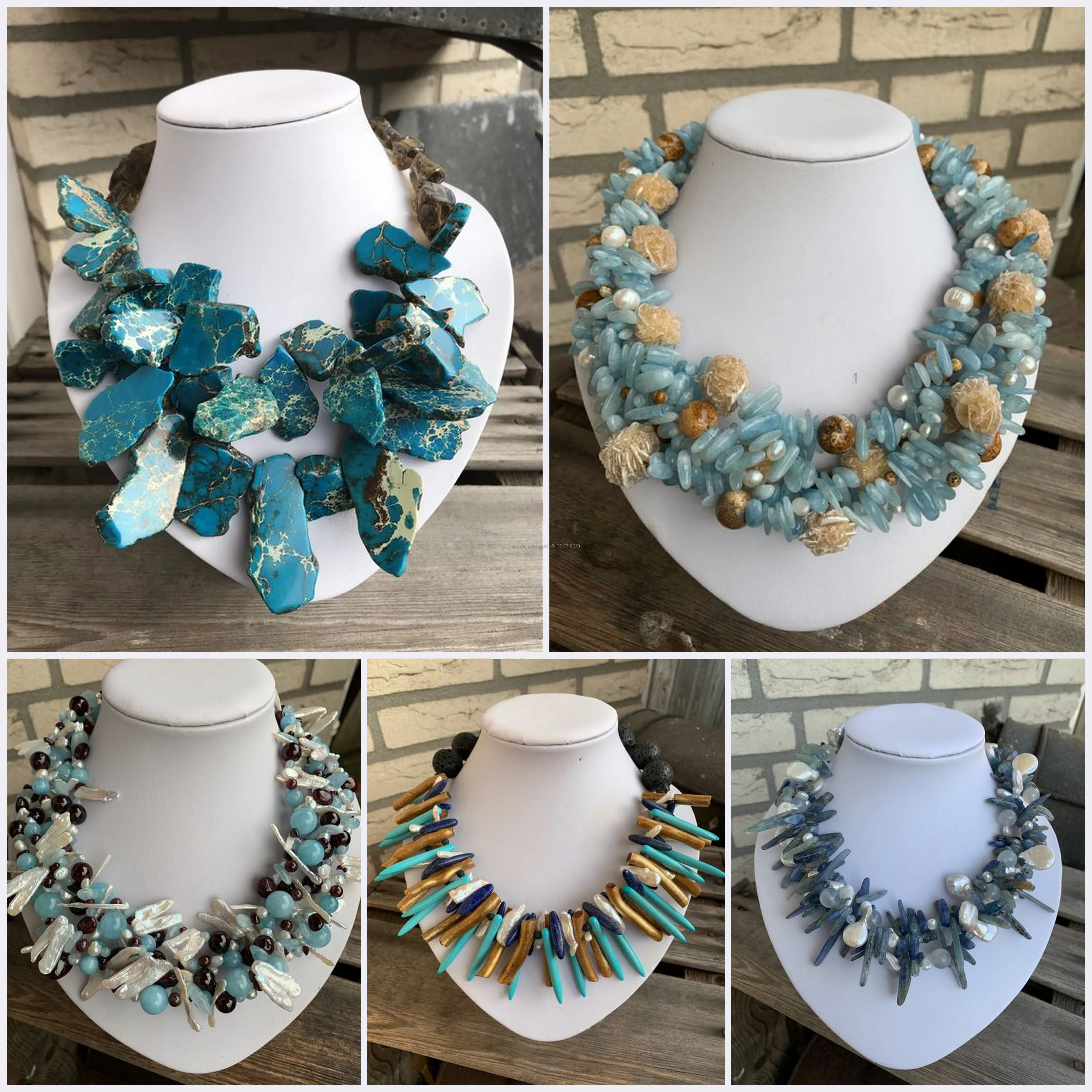 2024  Fashion White Crystal  Women Natural  Crystallodont  necklace