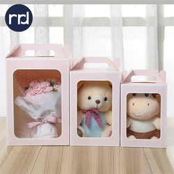 RR Donnelley OEM Manufacturer Mailing Box Beauty Pink Kraft Paper Candy Flower Gift Luxury Handbag Packing Shipping Window Box