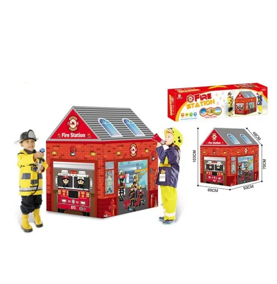 Fireman House Tents Pop Up Children Playhouse Teepee Indoor Foldable Kids Toy Tent (1600401370772)