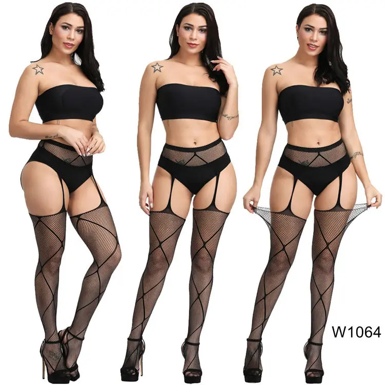 Nylon Fishnet Women Pantyhose Sexy Garter Erotic Stockings Gothic Black Mesh Stockings Thin Solid Knitted Fish Net Stockings T.T
