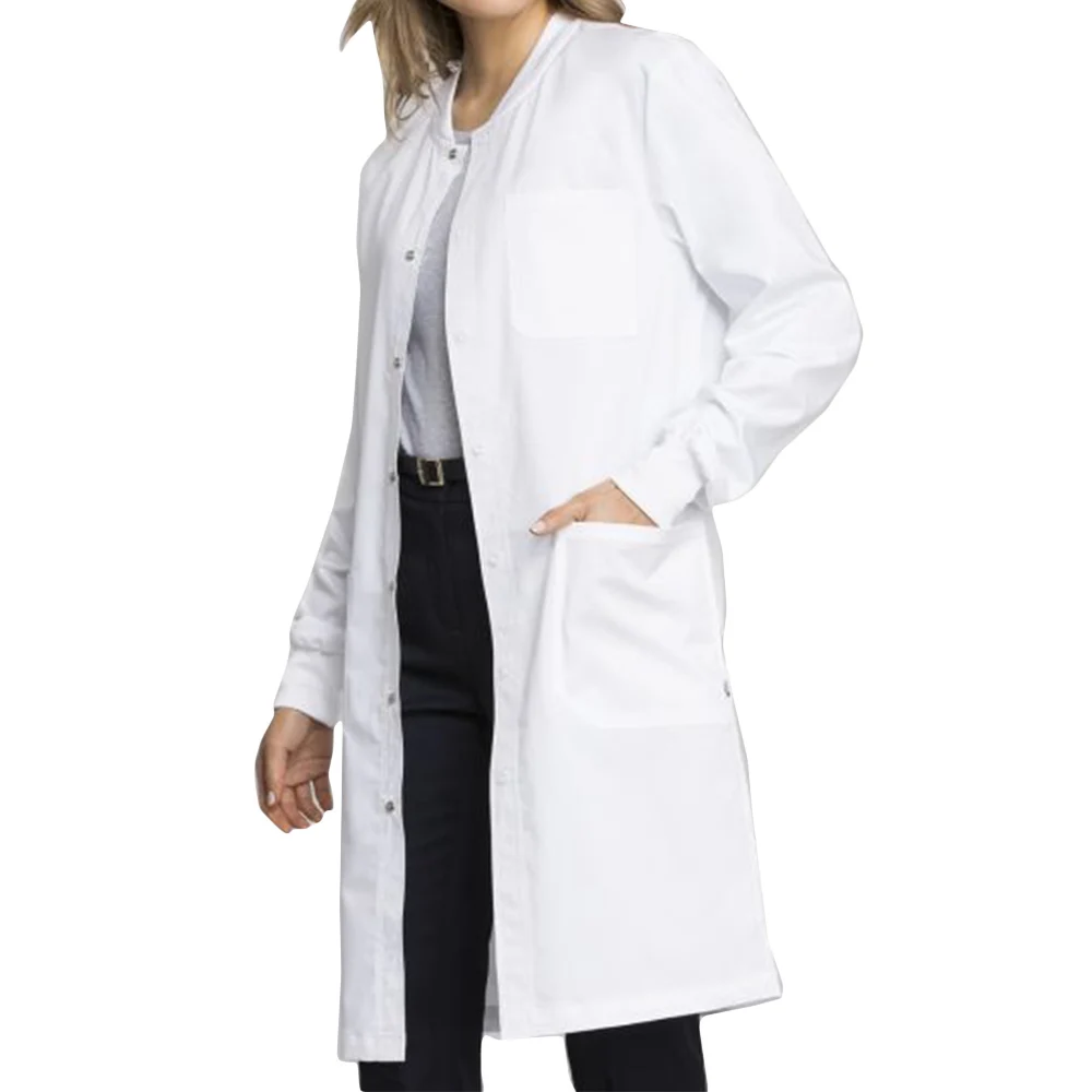 Unisex Polyester Cotton Fluid Resistance Hospital Uniform White Lab Coat for adults and  child