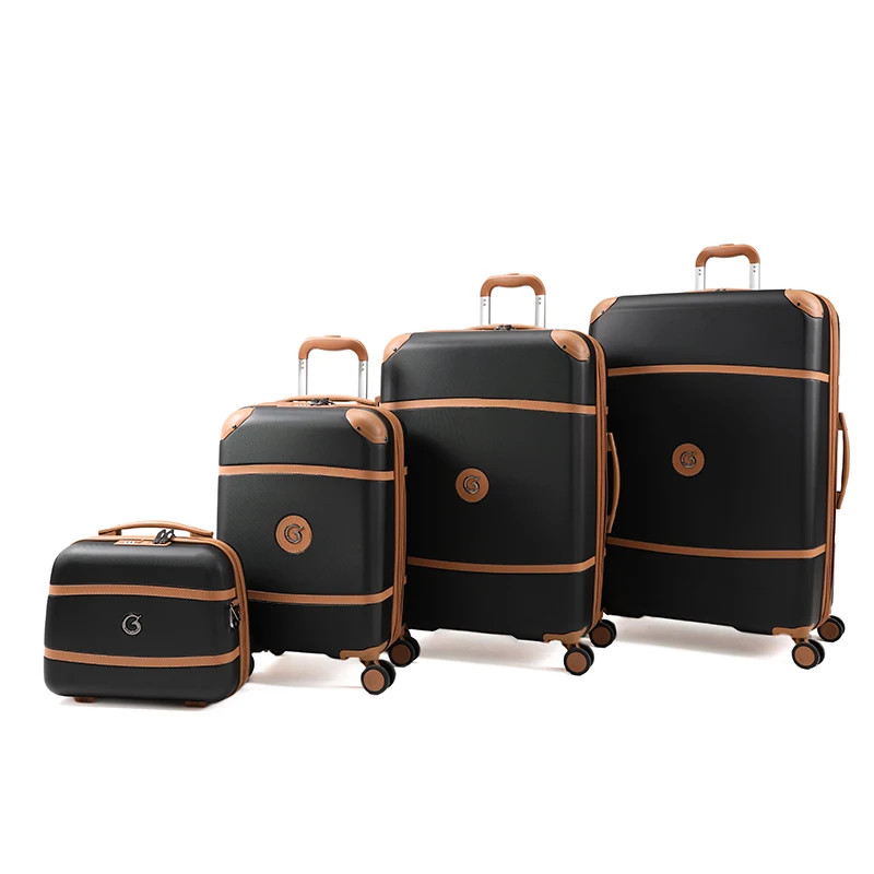 Goby London 4-Piece ABS Luggage Set Unisex New Design TSA Lock USB/TYPE-C Charging Ports Ultimate Travel Convenience Aluminum/PC