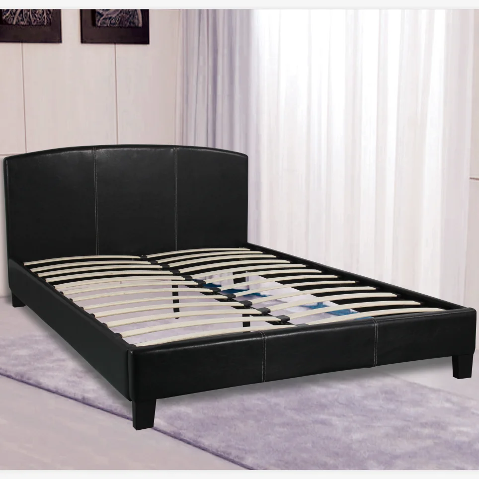 High quality Cheap King size leather bed Pu soft bed  with wood frame and slats for bedroom furniture