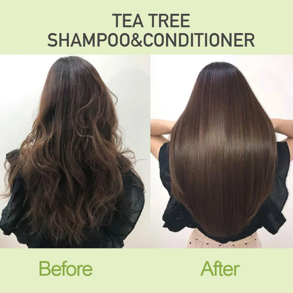 Organic pH Neutral Shampoos Tea Tree Oil & Rosemary Mint Hair Care Product Set Anti Itching Vegan Anti Dandruff Hair Shampoo