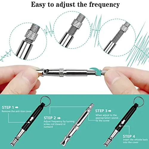 2 Pack Adjustable Ultrasonic Silent Dog Whistle Professional Recall Dog Training Whistles to Stop Barking