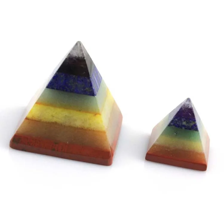 ML Natural 7 Chakra Reiki Crystal Quartz Gemstone Pyramid Heart Shape Healing Reiki Jewelry
