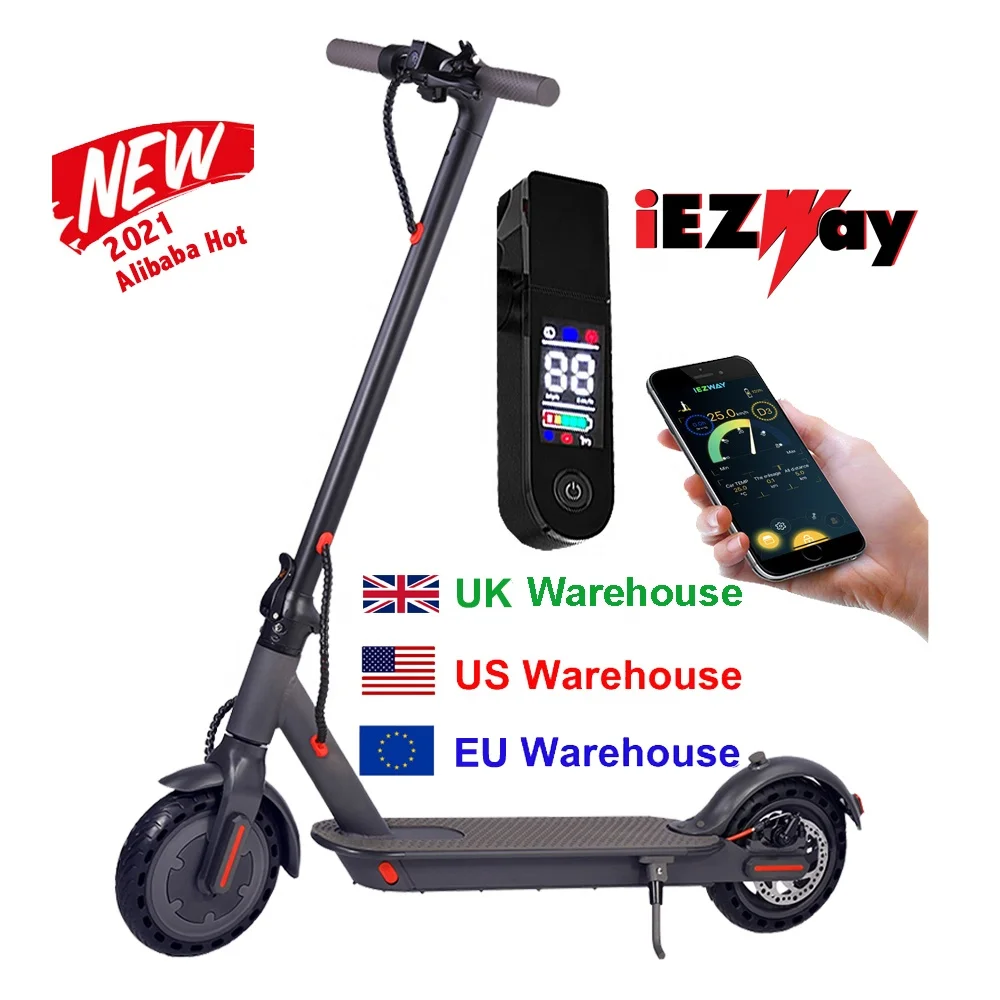 2021 iEZway DDP США Великобритания ЕС склад 350 Вт Мотор 32 км/ч Прямая поставка двухколесный складной электрический скутер для взрослых