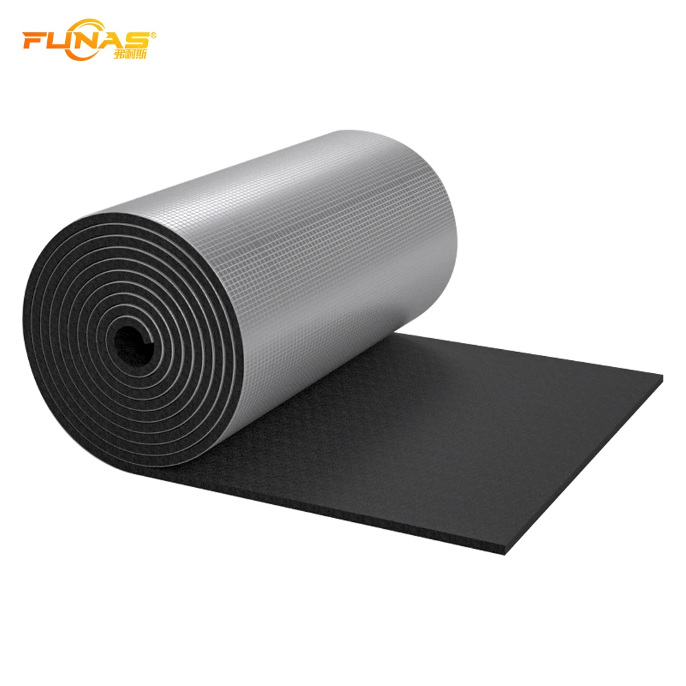 Funas Elastomeric Plastic Rubber Foam Insulation Board For HVAC Refrigeration System Thermal Adhesive Sheets Roll