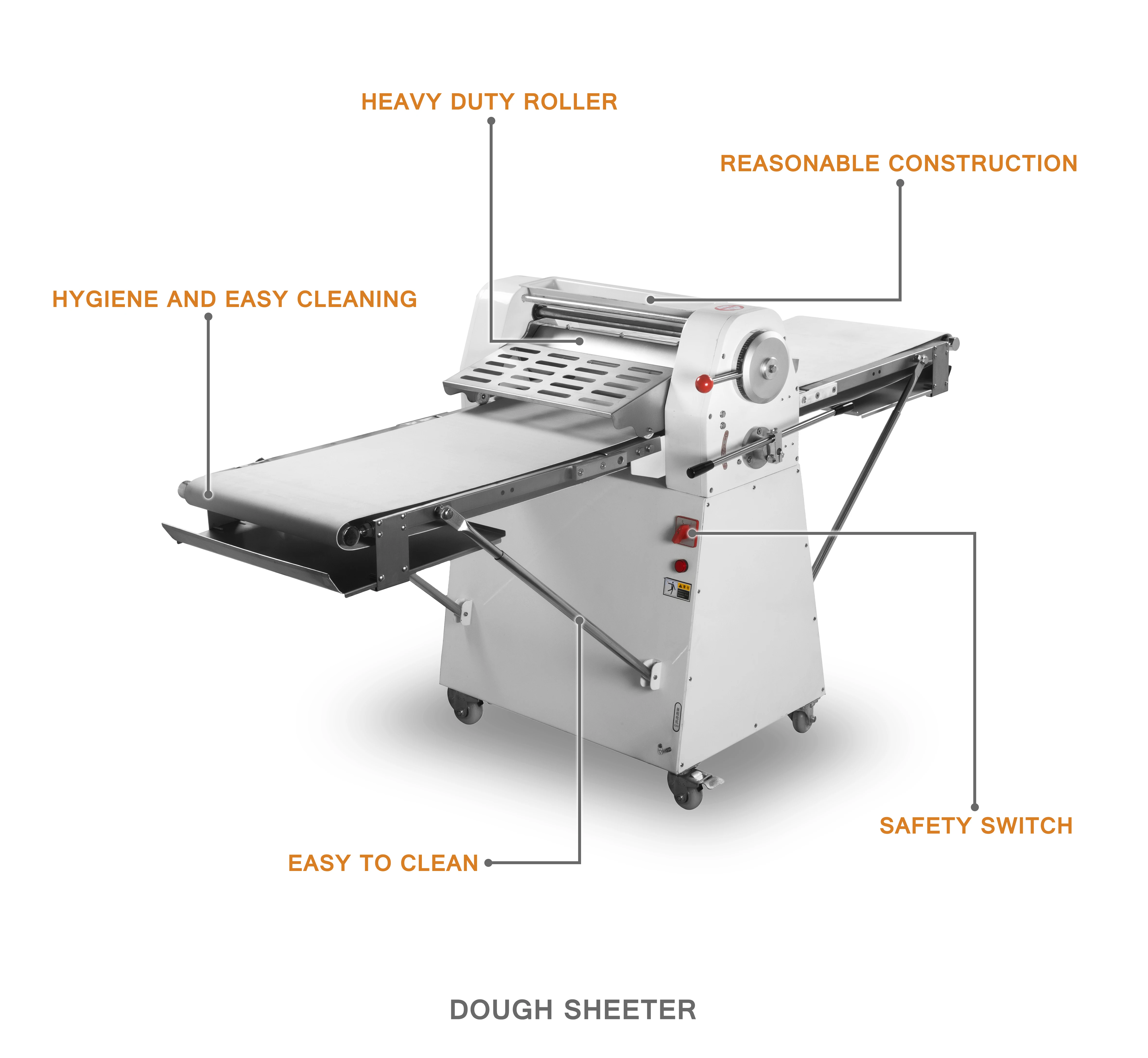 Commercial Kitchen Floor Type Bread Pastry Dough Sheeter for Bakery