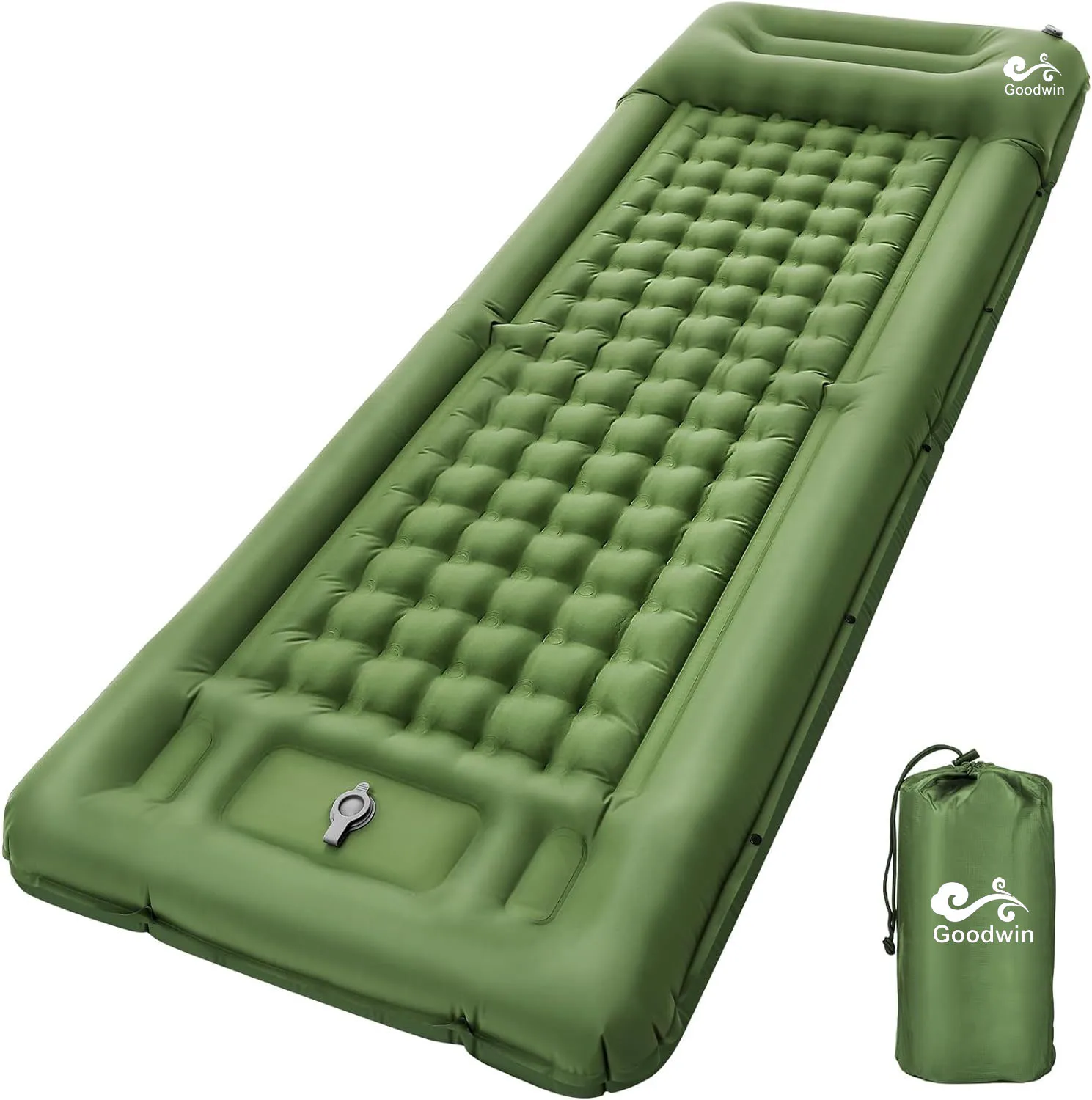 Self-Inflating Sleeping Mat, 12 cm Thickened Air  Camping Mattress with Cushion and Foot Press Pump, Ultralight  Sleeping Mat