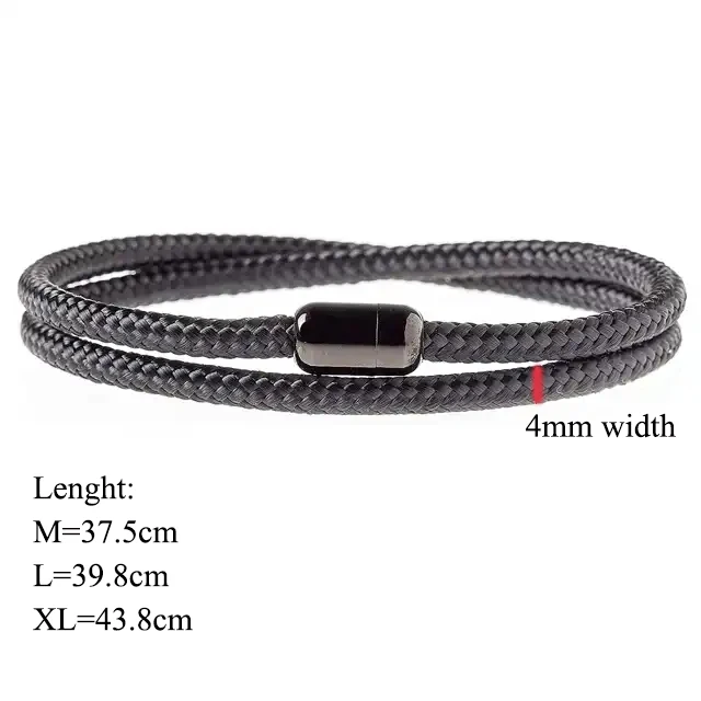 Customizable Stainless Steel Bracelet Magnetic Clasp Personalized Sailing Surf Rope Men Bracelet