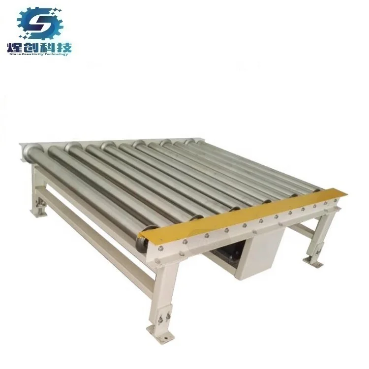 Heavy-Duty Industry Powered Pallet Handling Roller Conveyor System, Pallet Chain Drive Live Roller Conveyor