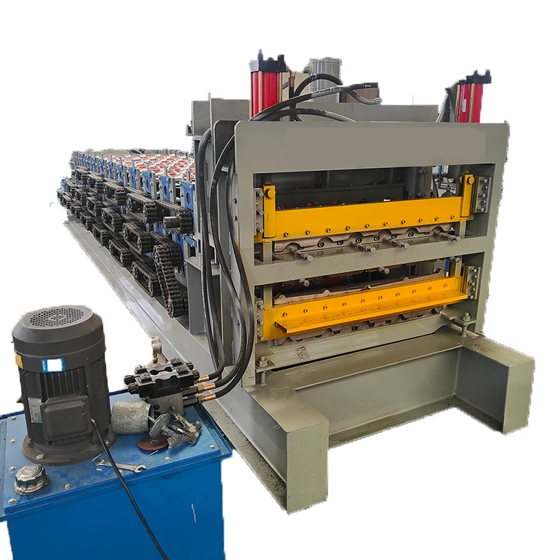 High quality glazed tile IBR sheet double layer trapezoidal roof press making machine roll forming machinery