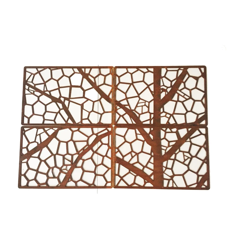 High Quality Outdoor Decoration Laser Cut Metal Screen Corten Steel Fence For Garden Screens