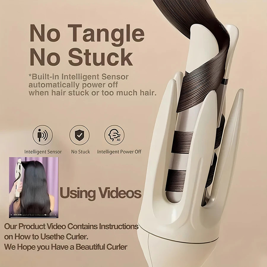 28mm barrel curling iron, 4 temperature adjustment modes, curling iron with smart timer, automatic power off