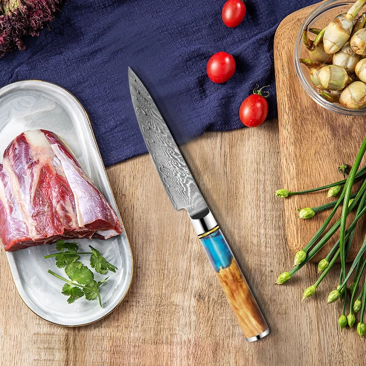 7PCS Chef Kitchen Knife Set Japan Damascus Steel Chef Utility Knives Resin Handle Best Quality Kitchen Cook Tools