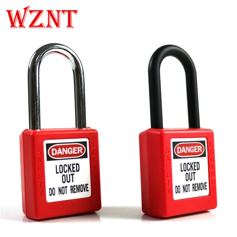 410 Master lock standard Thermoplastic red safety padlock with 38mm tall shackle