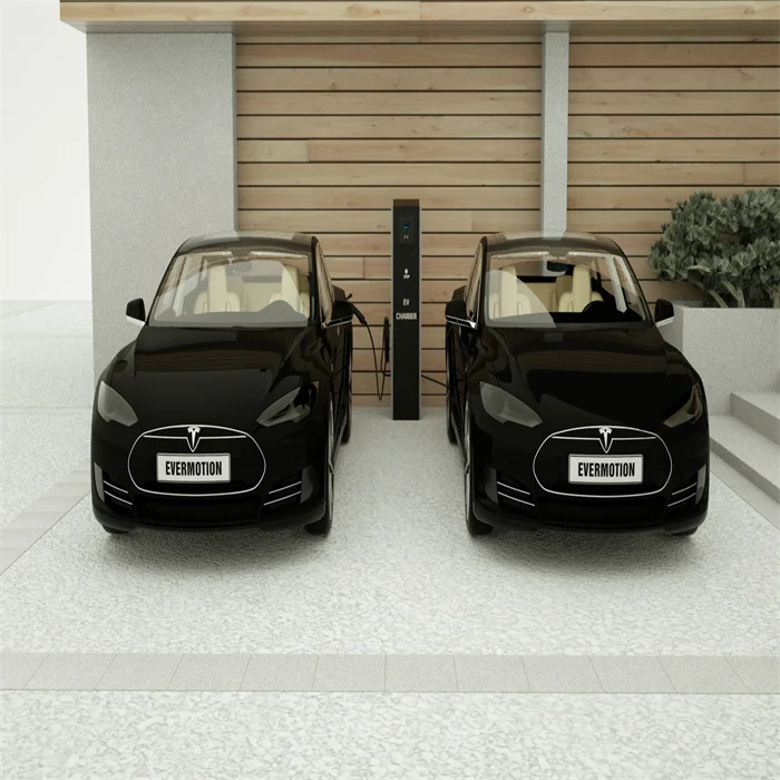 14KW 1-phase AC mode3 commercial fast car charger Type A RCD 4.3-Inch touch screen metal material station