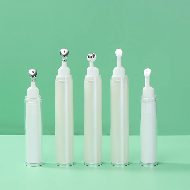 China Factory High-Quality Pearl White Empty 7.5ml 10ml 15ml Airless Pump Eye Cream Lotion Serum Cosmetic Syringe Bottle