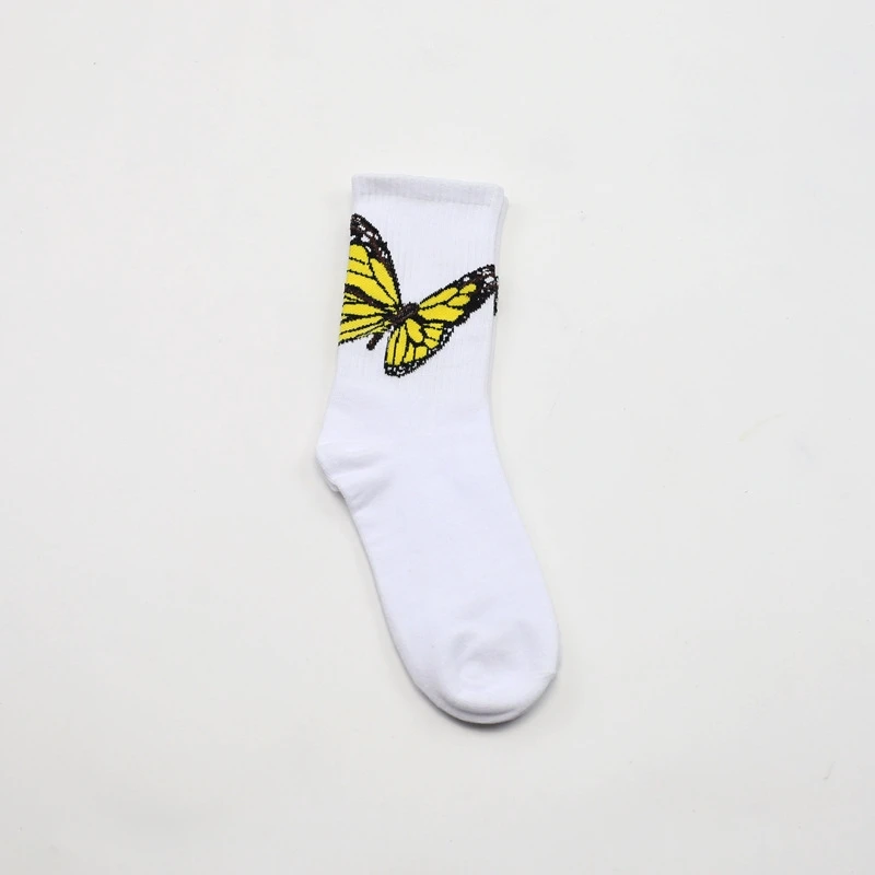 Palm Butterfly Women Socks Angel Cotton Street Sports Socks Men Crew Socks