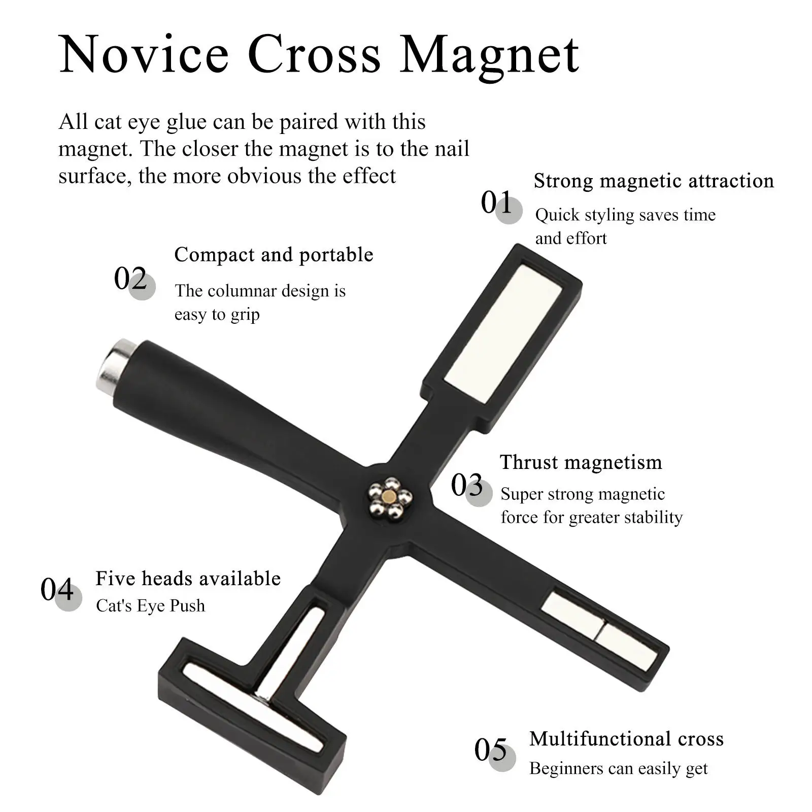 New 5 in 1 Multi-Functional Cat Eye Gel Polish Magnet Set Strong Magnet for Nail Art Supplies