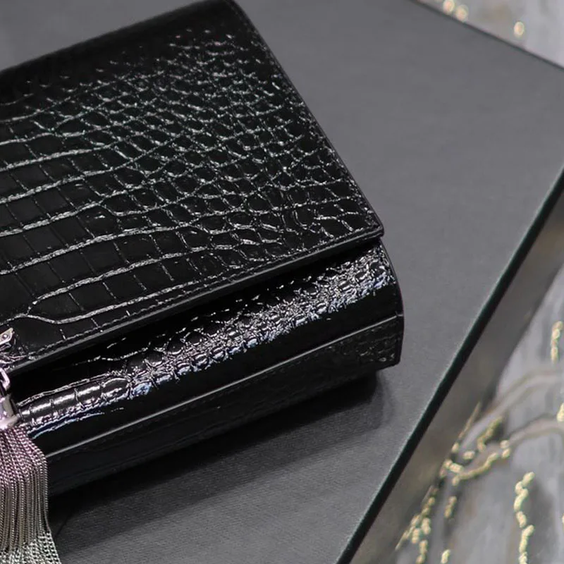 Zipper card bag genuine leather womens bags Temperament handbag Crocodile embossed cowhide women wallet mini bag handbags wallet