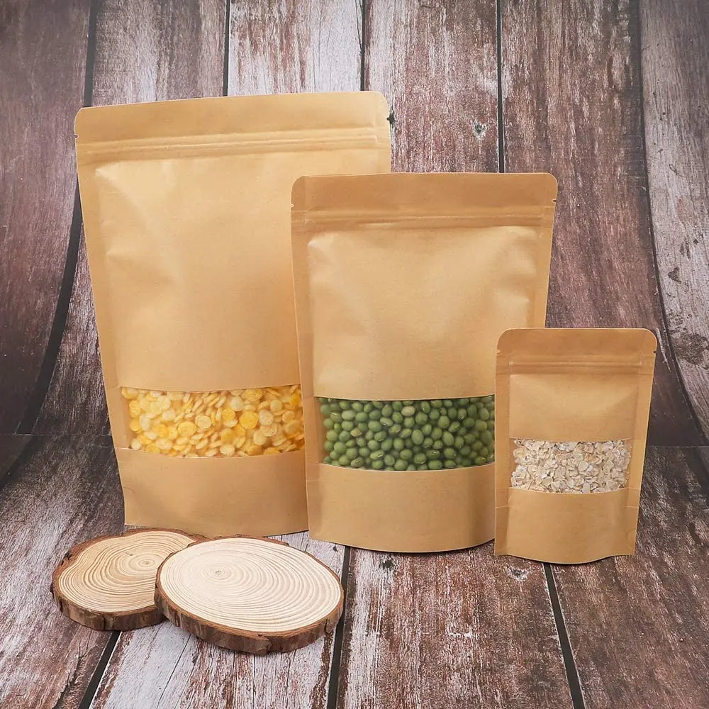  Экологичные 100% биоразлагаемые 1 кг пакеты для упаковки продуктов из крафт-бумаги с