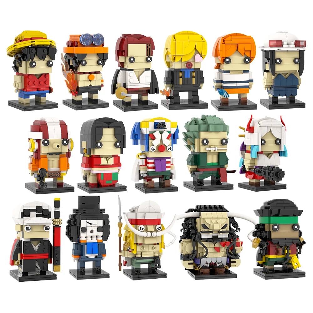 Anime toys 1 piece BrickHeadz Luffy Ace MOC Brick Building Blocks Sets toys for children MOC7101-MOC7213
