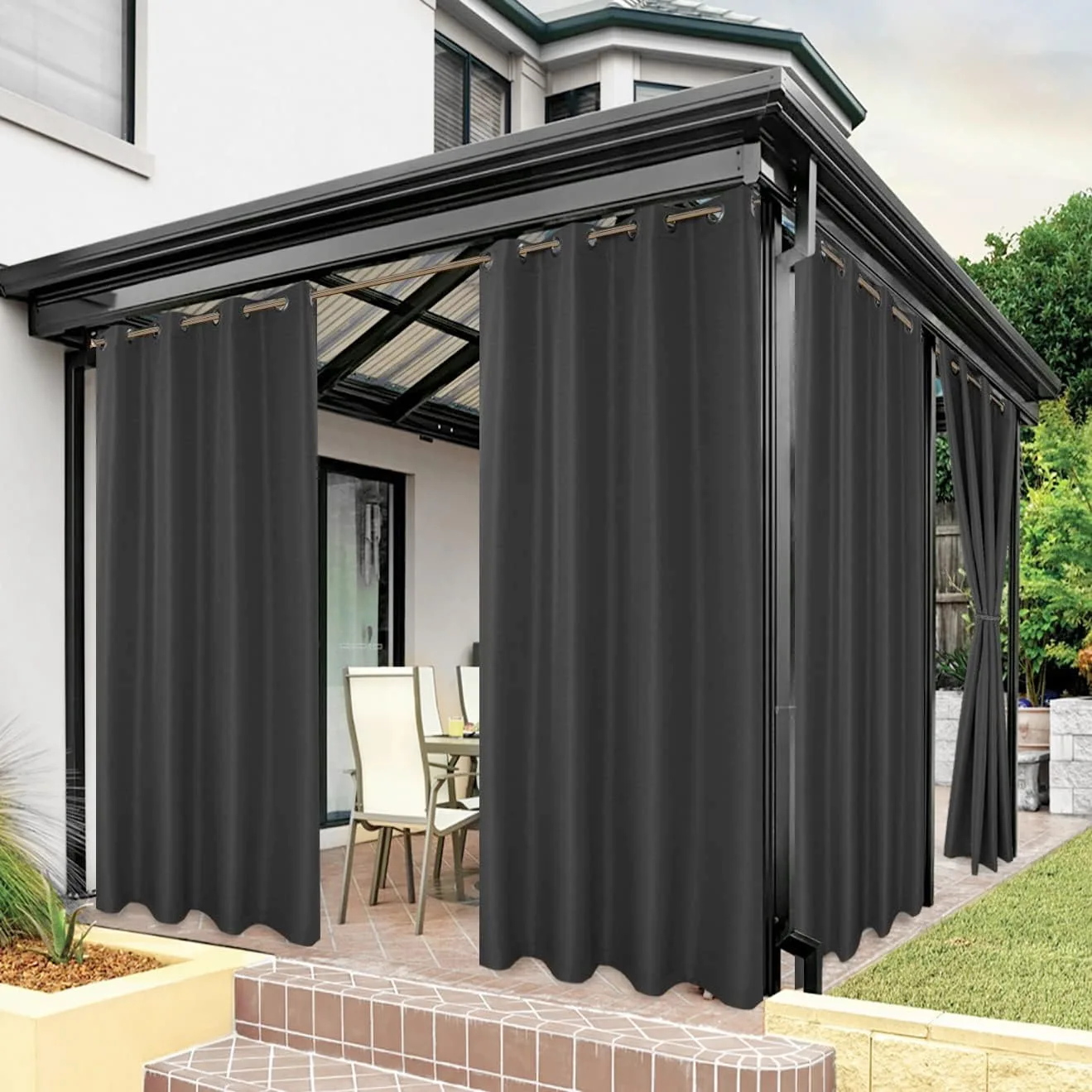 Outdoor garden pavilion shade, mosquito, rain and water curtain manufacturers customized size and pattern
