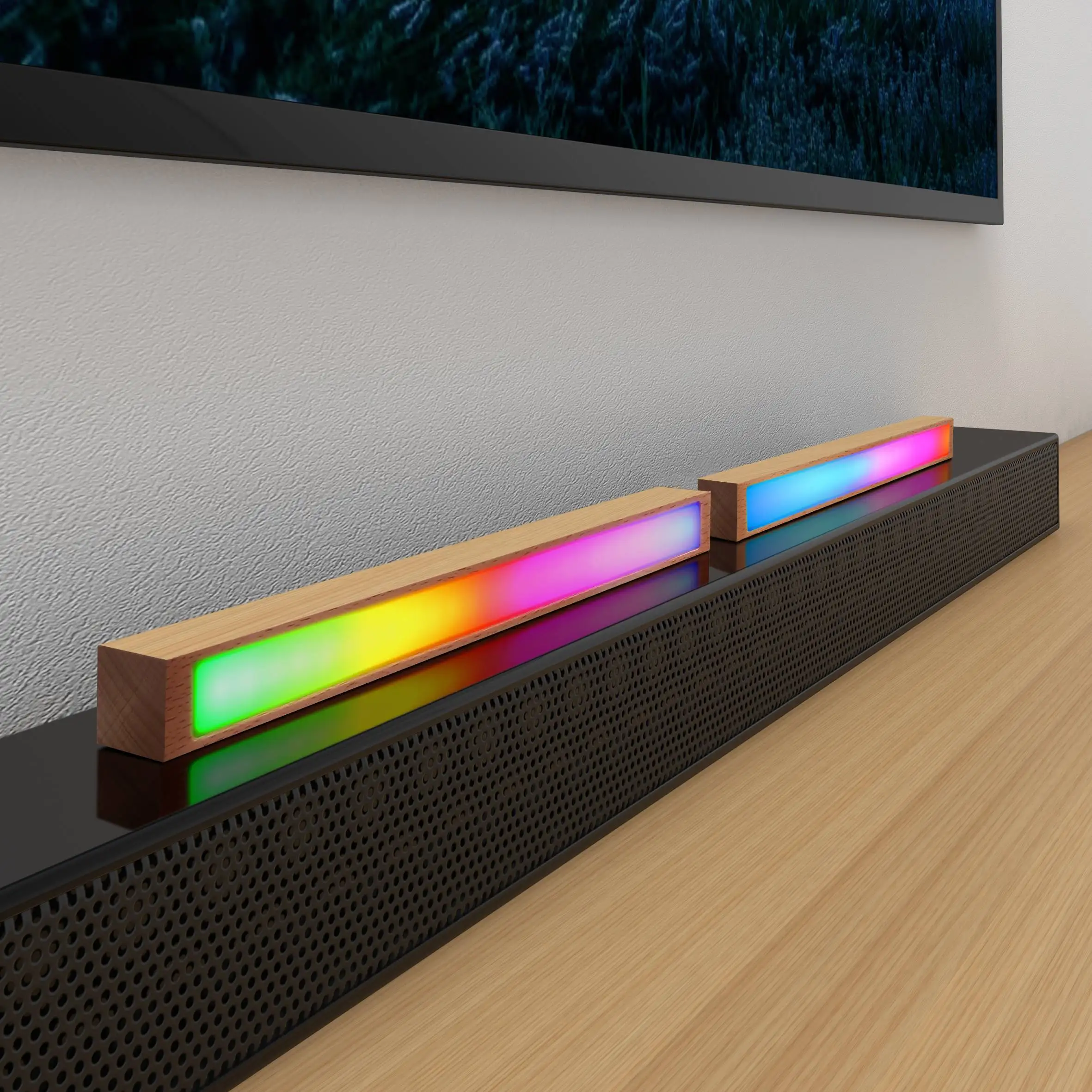 Смарт-USB музыкальный Ритм свет светодиодный настольный светильник Атмосфера RGB ночник для вечеринки игры ТВ фон Настенный декор спальни настольная лампа
