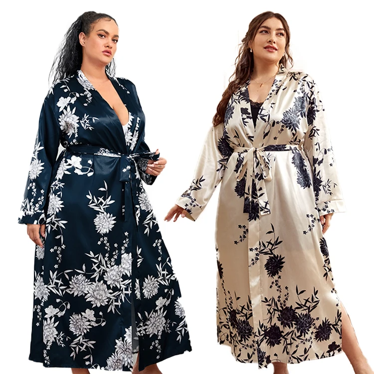 Hot Selling Custom Bridal Gowns Pyjamas Women Cotton Plus Size Satin Robe