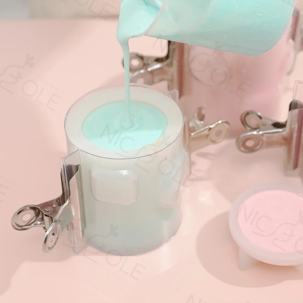 Nicole New Handmade Geometric Candle Jar Molds Concrete Cement Silicone Candle Vessel Mould For Adults