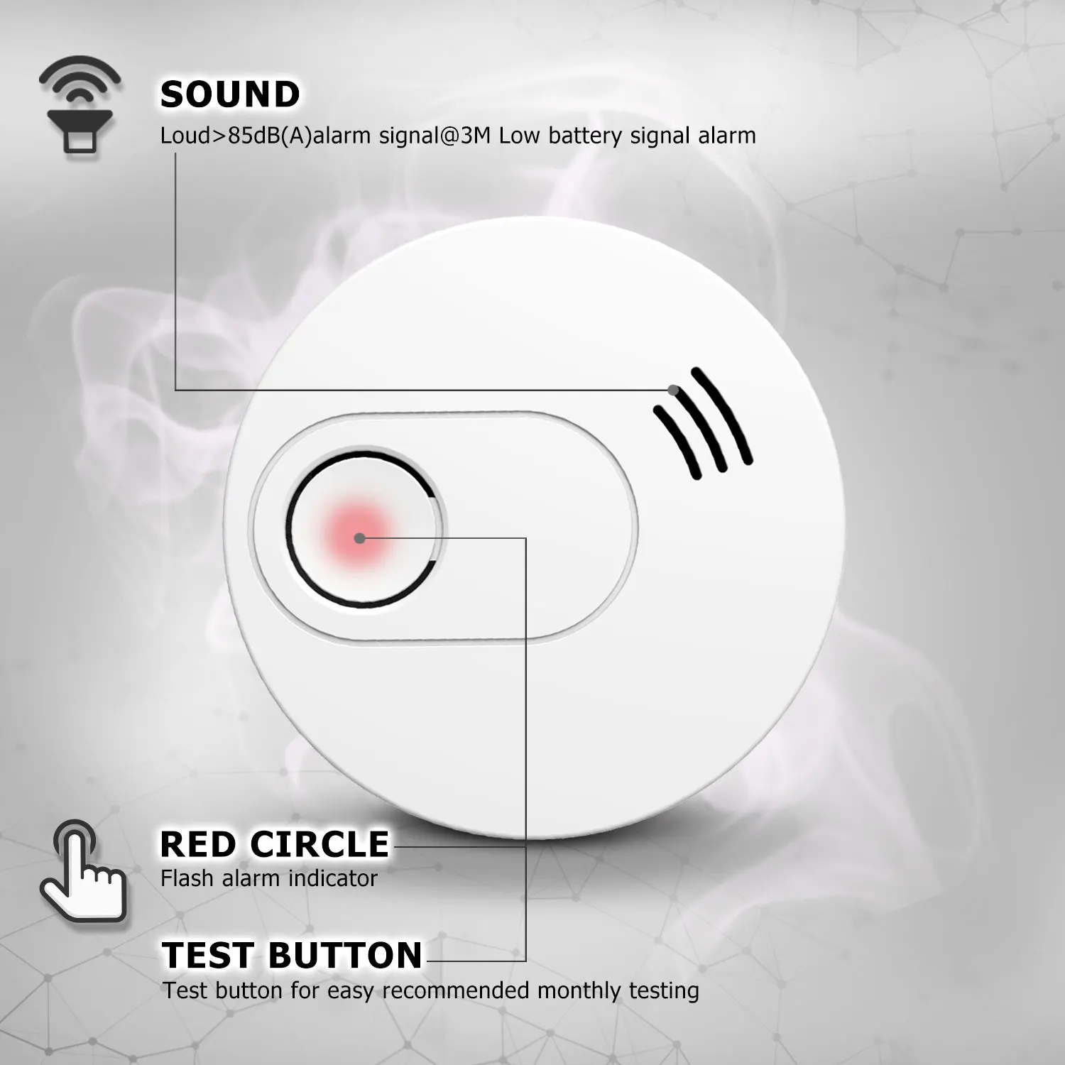 Manufacture Factory Supplies VDS3131 Sample Plastic Approved 10 years sealed battery powered smoke alarm