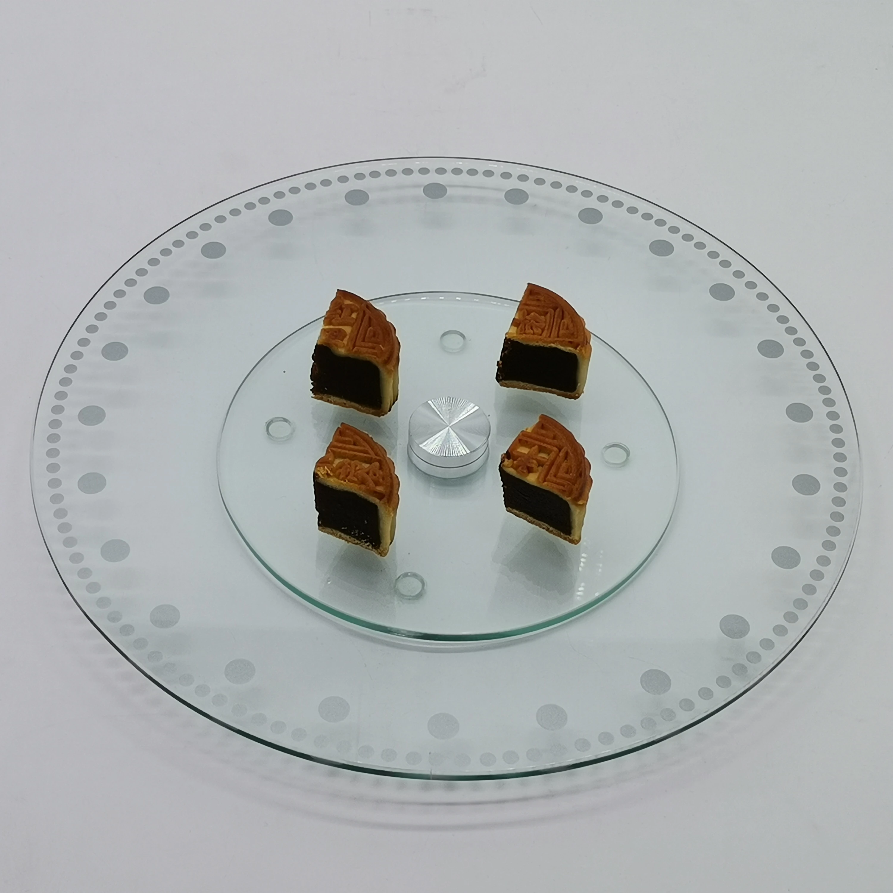 12 Inch Round Tempered Glass Lazy Susan Turntable, Rotating Tray, Serving Plate/Dining Table Top (Clear)