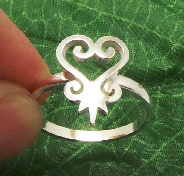 Custom African Symbol Ring Silver Sankofa African Symbol Adinkra Ring Adinkra Jewelry