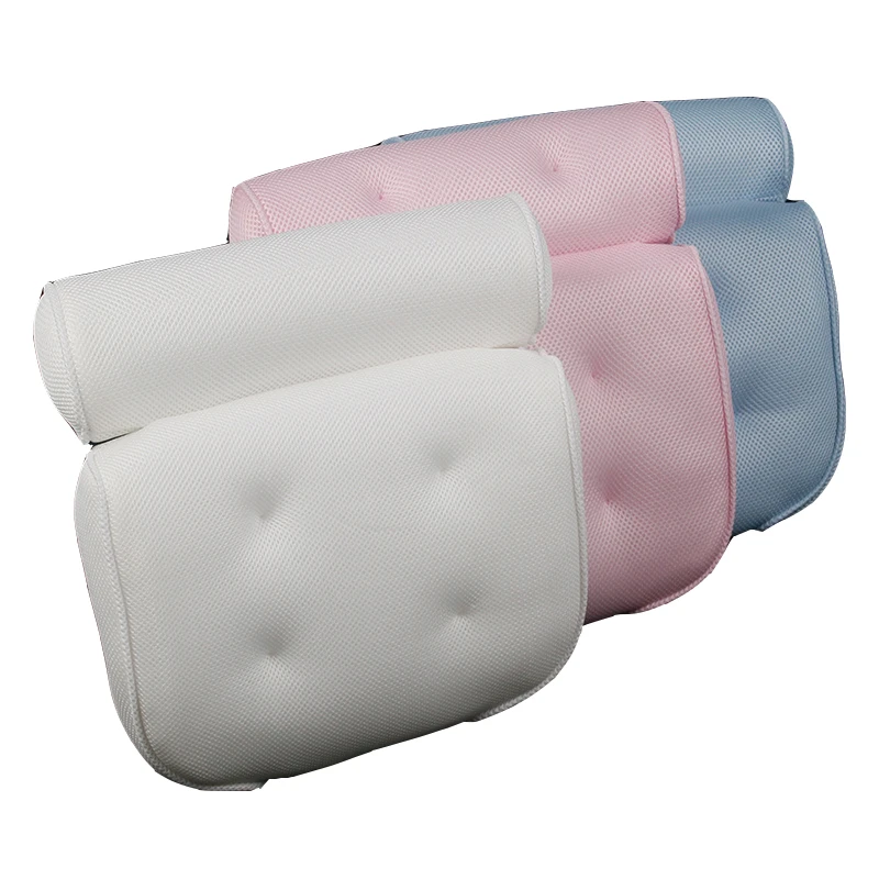 Non Slip SPA Bath Pillow with Suction Cups Bath Tub Neck Back Support Headrest Pillows Thickened Home Cushion Bathroom Accersory