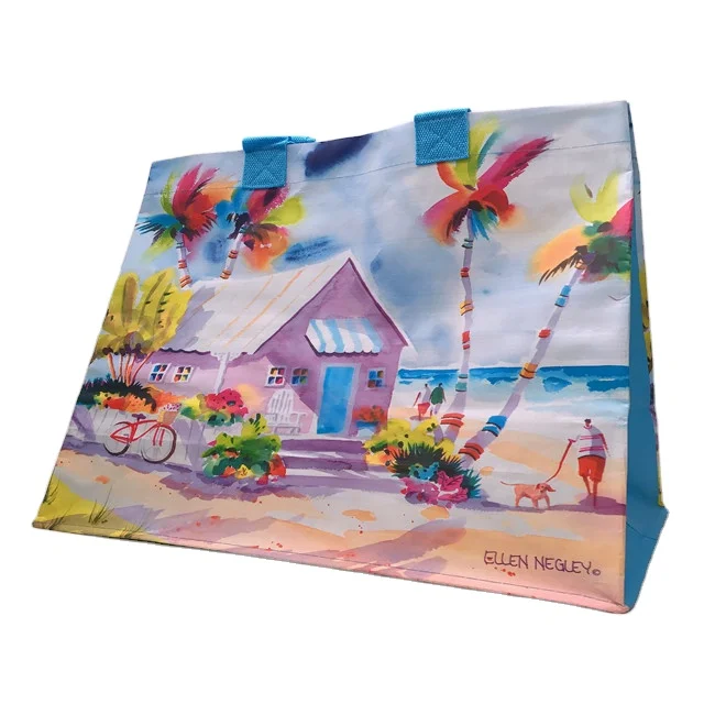 
Trending Hot Products 2020 China Leader customized Oil painting Laminated Eco Friendly Heavy Duty PP Shopping Bags with Logos 