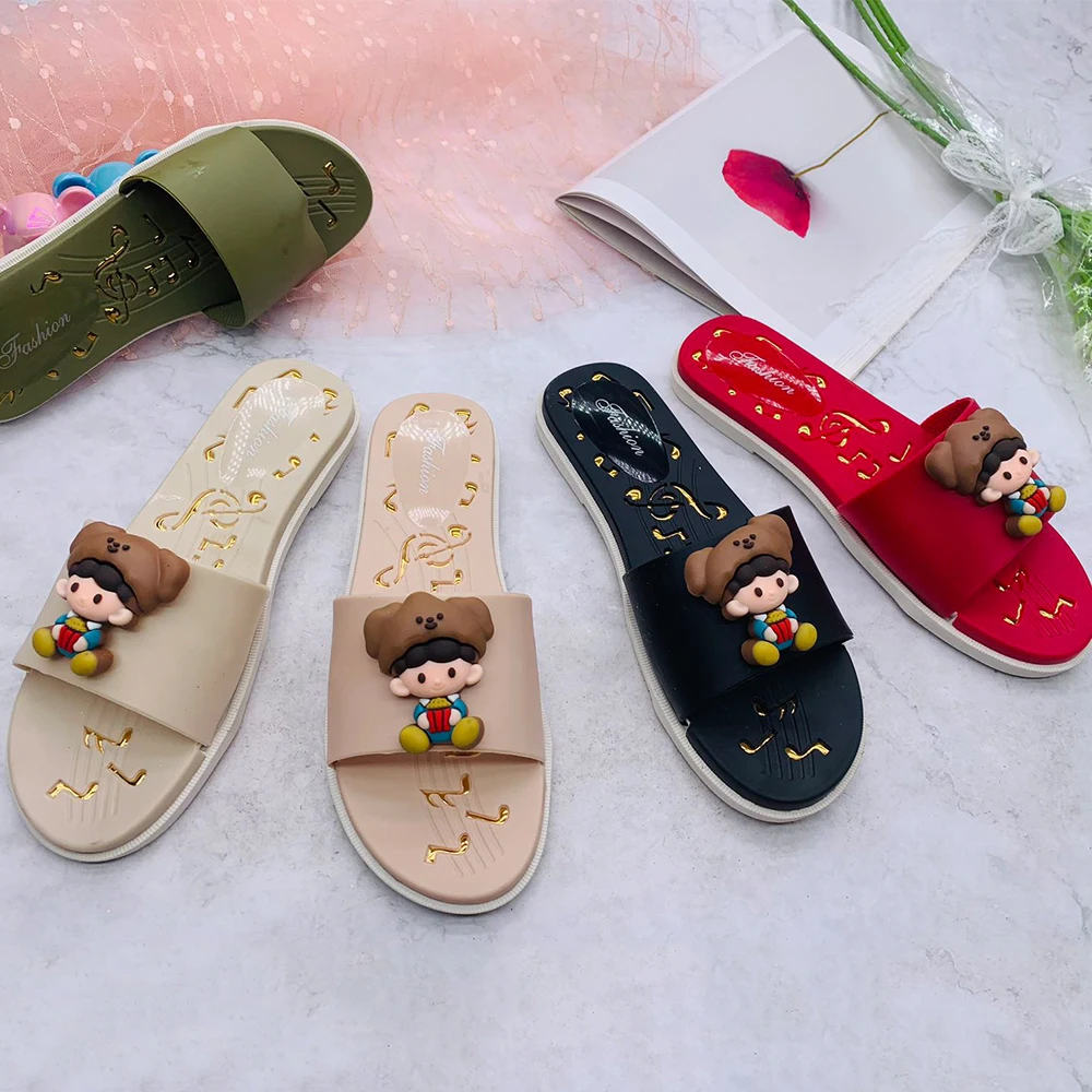 Factory Price Wholesale Slipper Chinese Plastic Flat Sandals Slide Slipper For Ladies