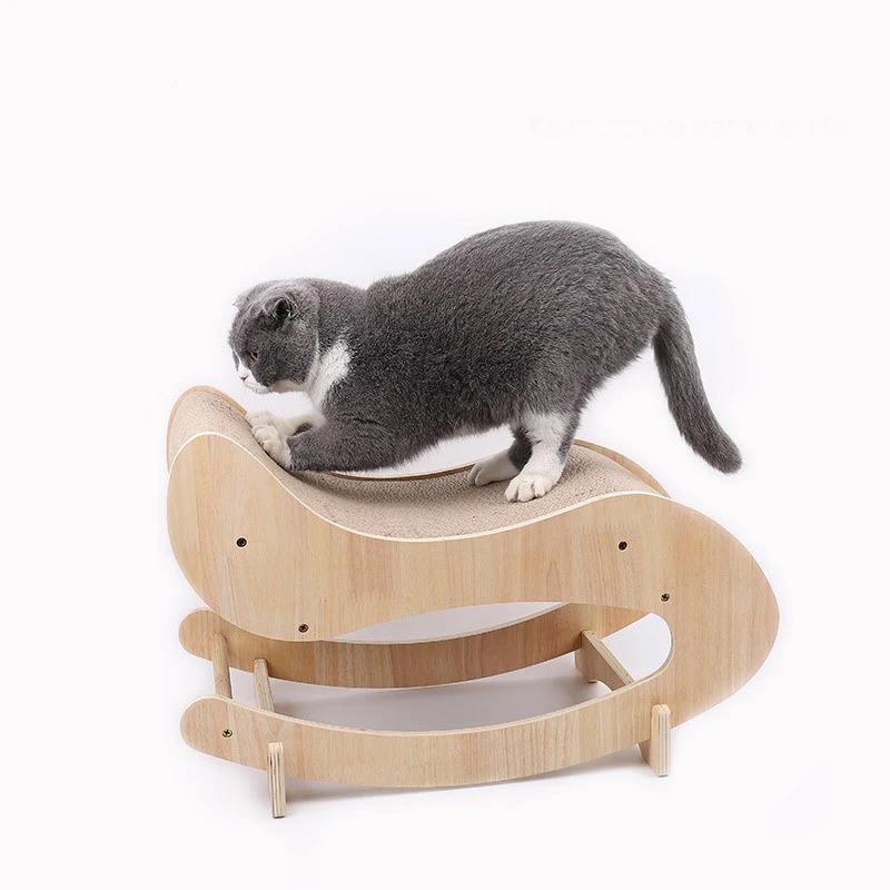 Corrugated cat shaker, solid wood cat scratching board, claws, toy cat supplies