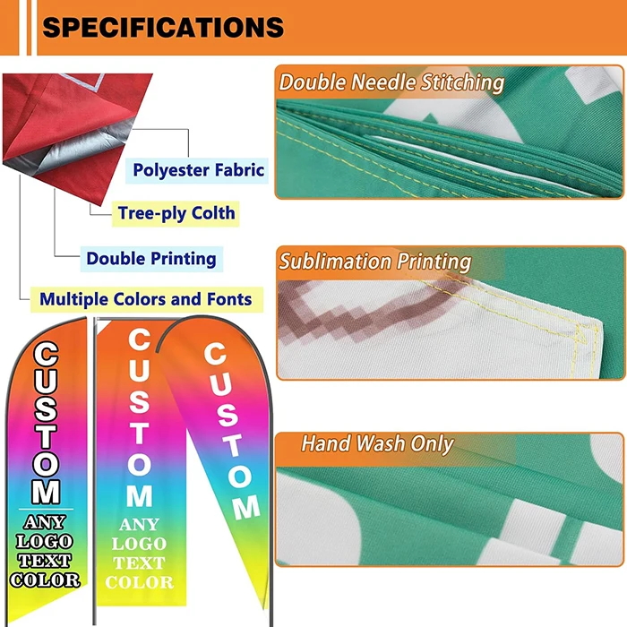 Promotion Advertising Campaign Outdoor Custom Flying Banners Bali Bow Sail Swooper Teardrop Feather Beach Flags With Spike Base